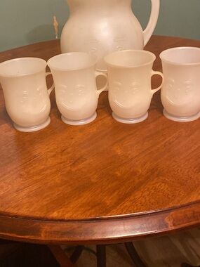 Vintage Kool Aid Man Pitcher and 4 Mugs